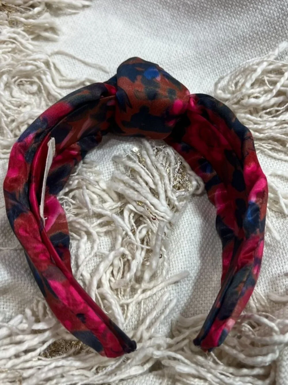 Anthropologie Kachel Everly Hot Floral Knot Headband